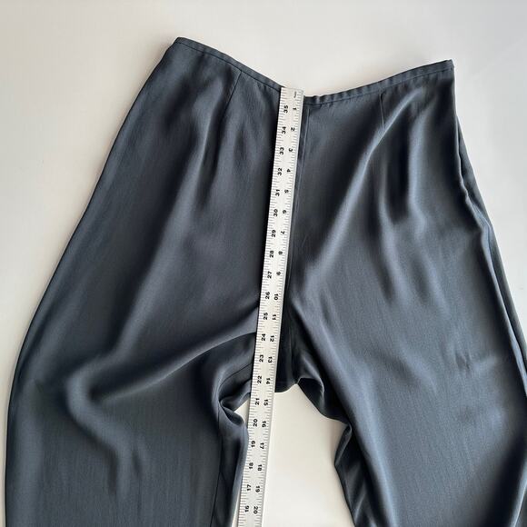 Eileen Fisher 100% Silk Side Zip Tailored Career Professional Dark Grey Pants M - Picture 6 of 9